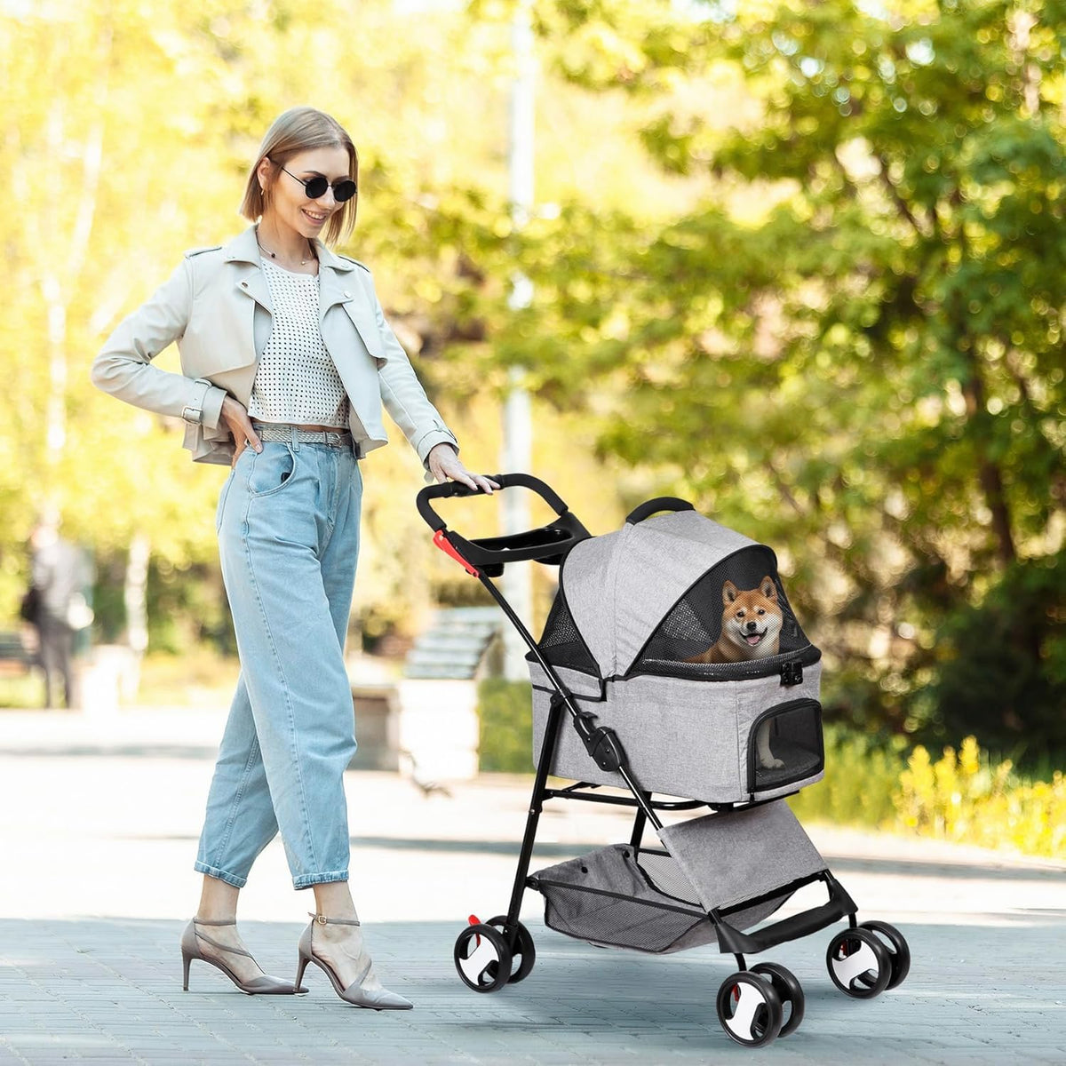 3 in1 Foldable Pet Stroller with 4 Wheels T2410