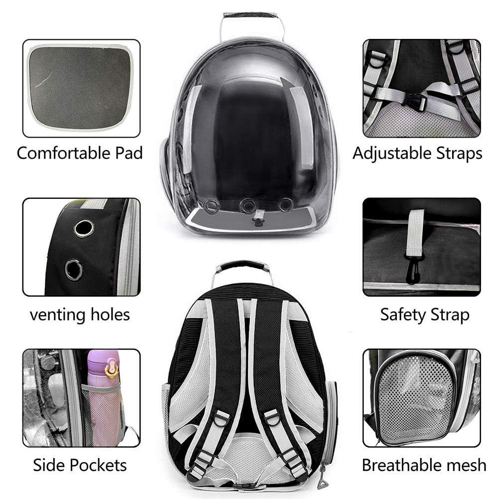 Pet Backpack Carrier with Clear Front and Harness Q553642