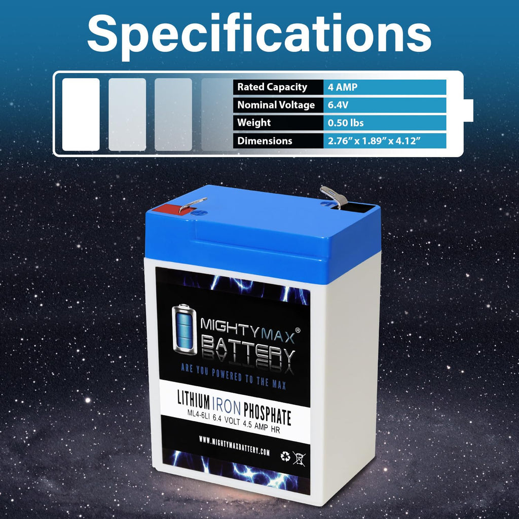 6V 4.5AH Lithium Replacement Battery O904