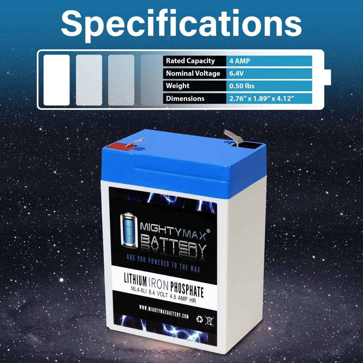 6V 4.5AH Lithium Replacement Battery O904