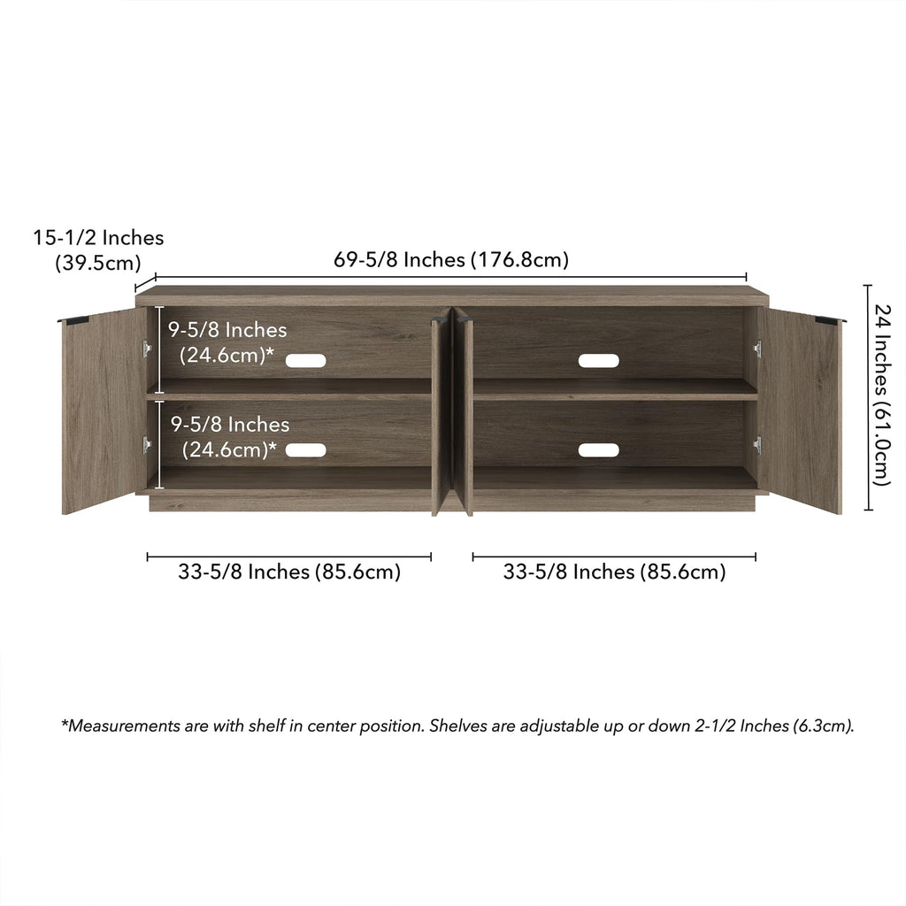 70" Weathered Gray TV Stand S2702