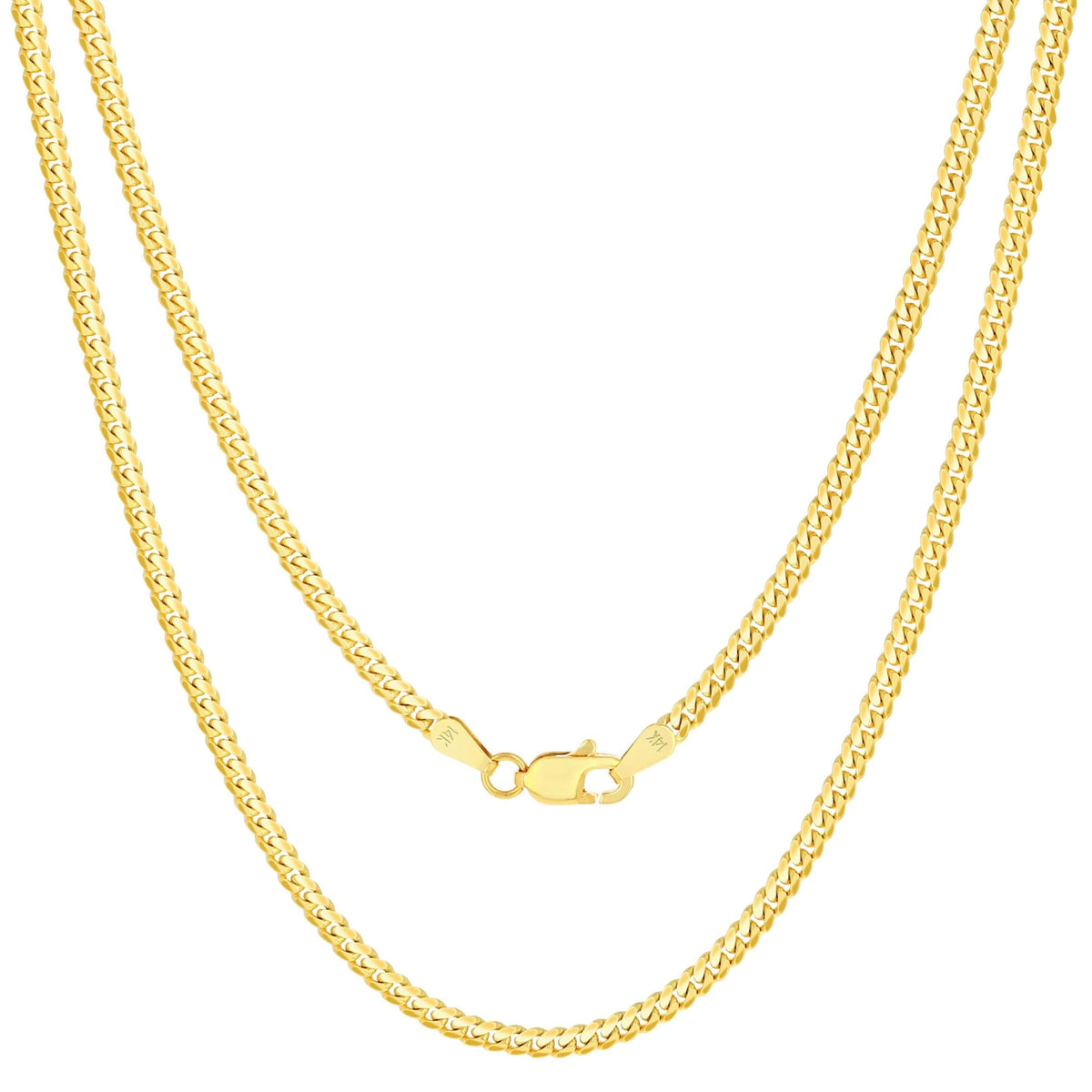 14k Yellow Gold Cuban Link Chain Necklace T7280