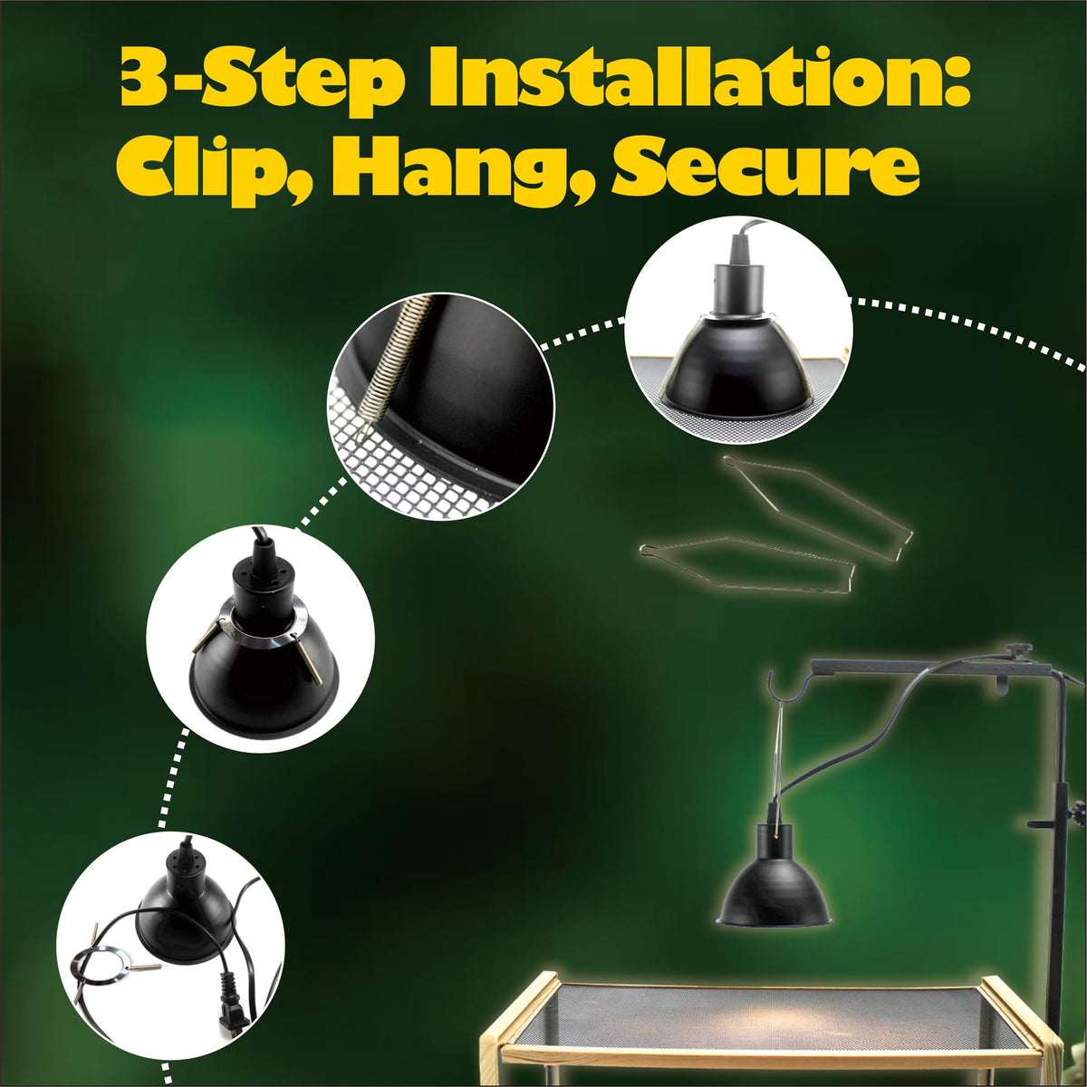 Reptile Heat Lamp Clips & Hangers Kit Stainless Steel C53149