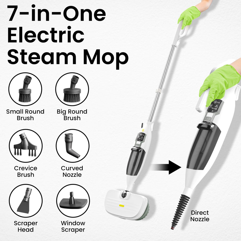 15-in-1 Electric Steam Mop with 3 Steam Modes N652483