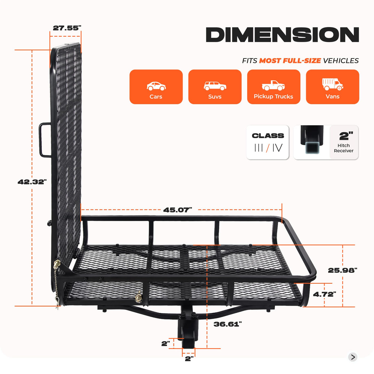 Hitch Mount Carrier with Folding Ramp B118844