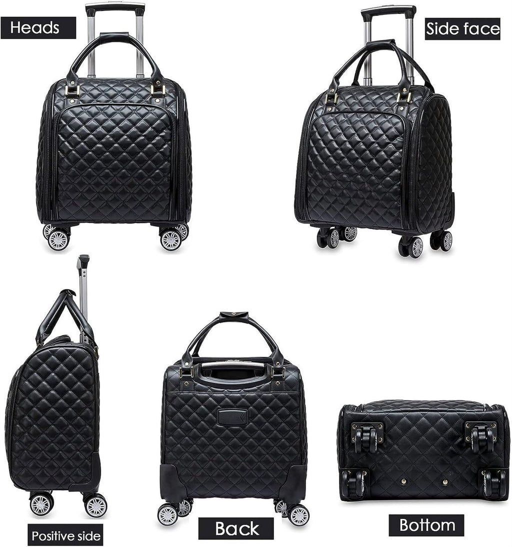 Black 18inch Softside Spinner Wheel Underseat Carry On Suitcase N207649