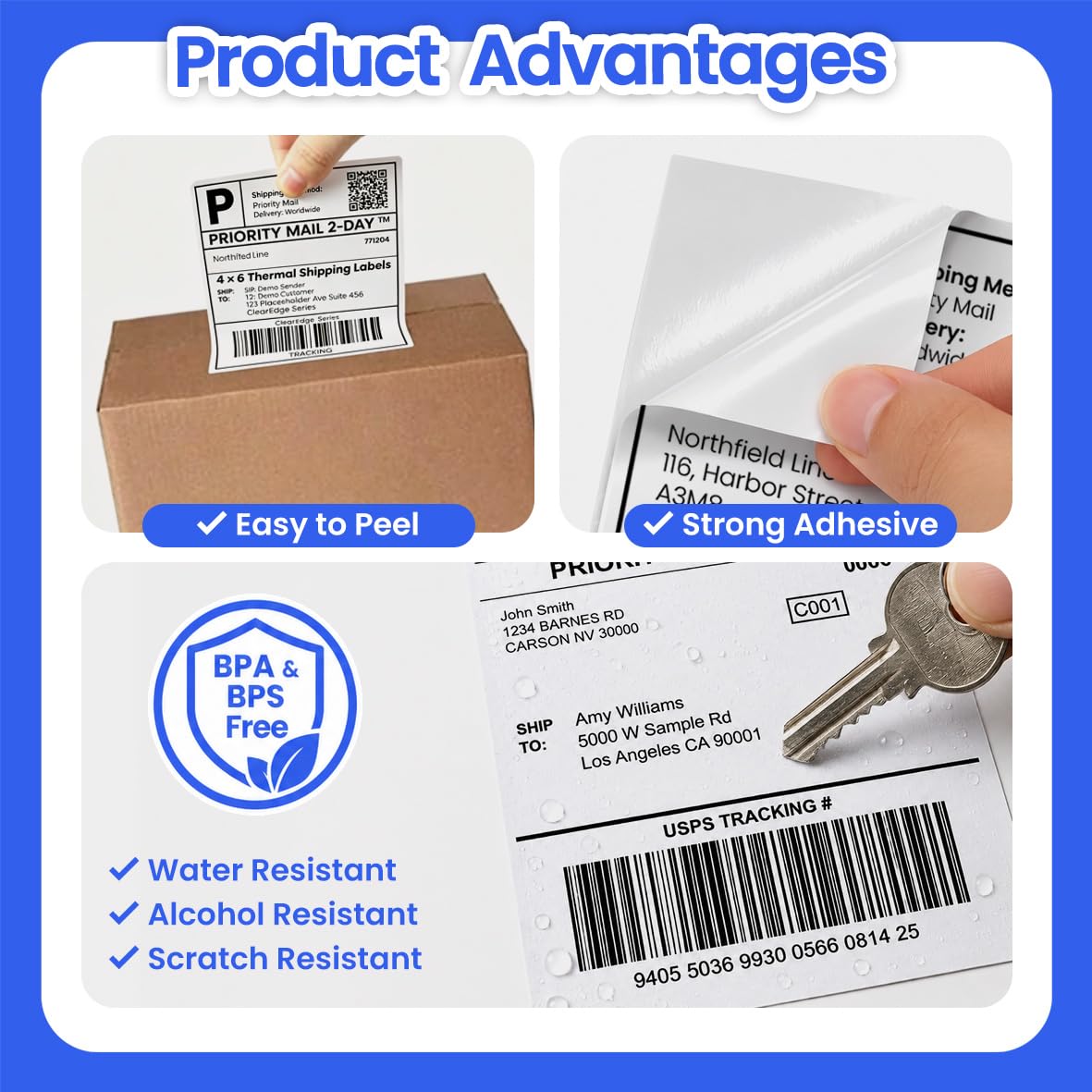 4x6 Thermal Shipping Labels Roll, 900 Labels W250717