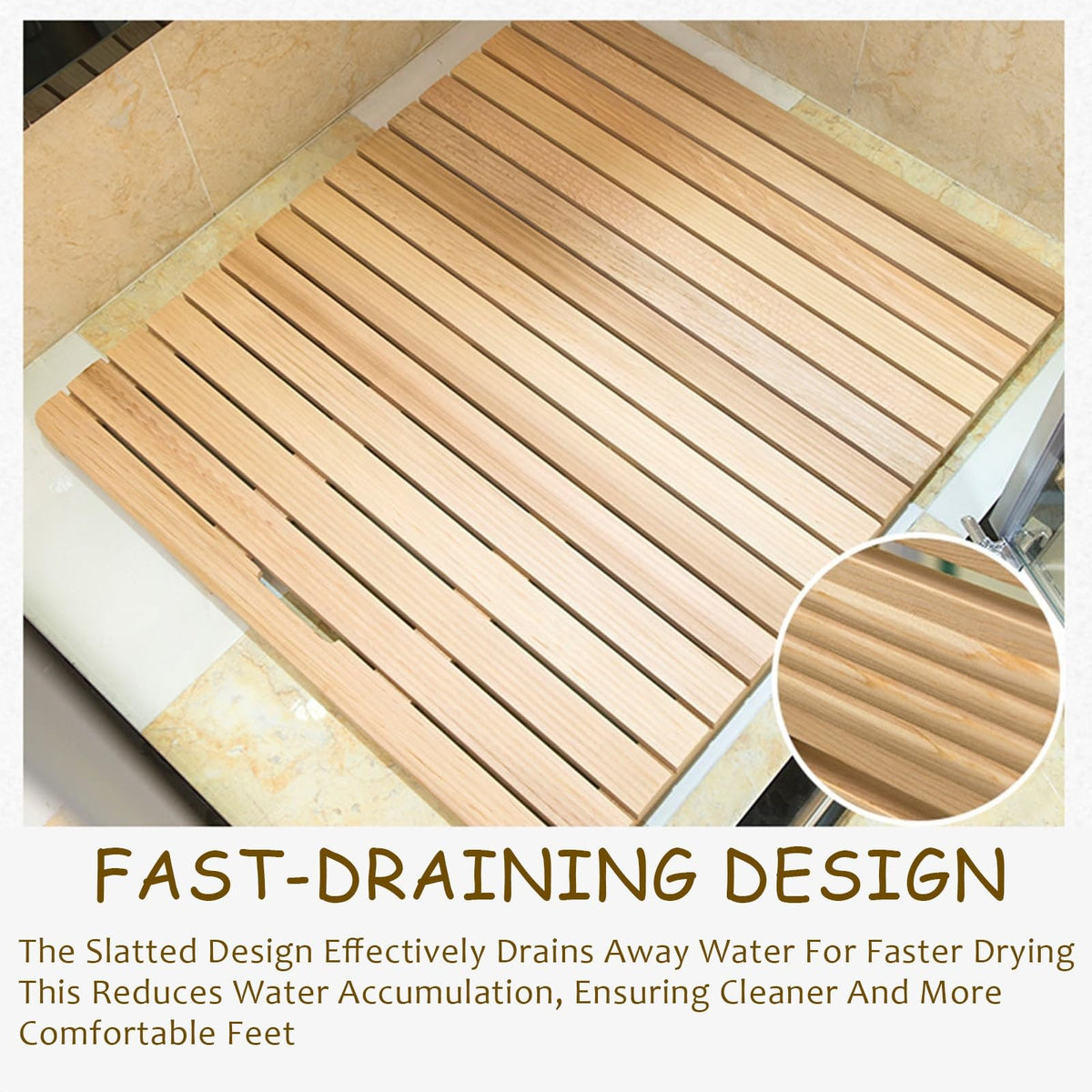 Red Cedar Shower Floor Mat 30x50/70/80/90cm H672678