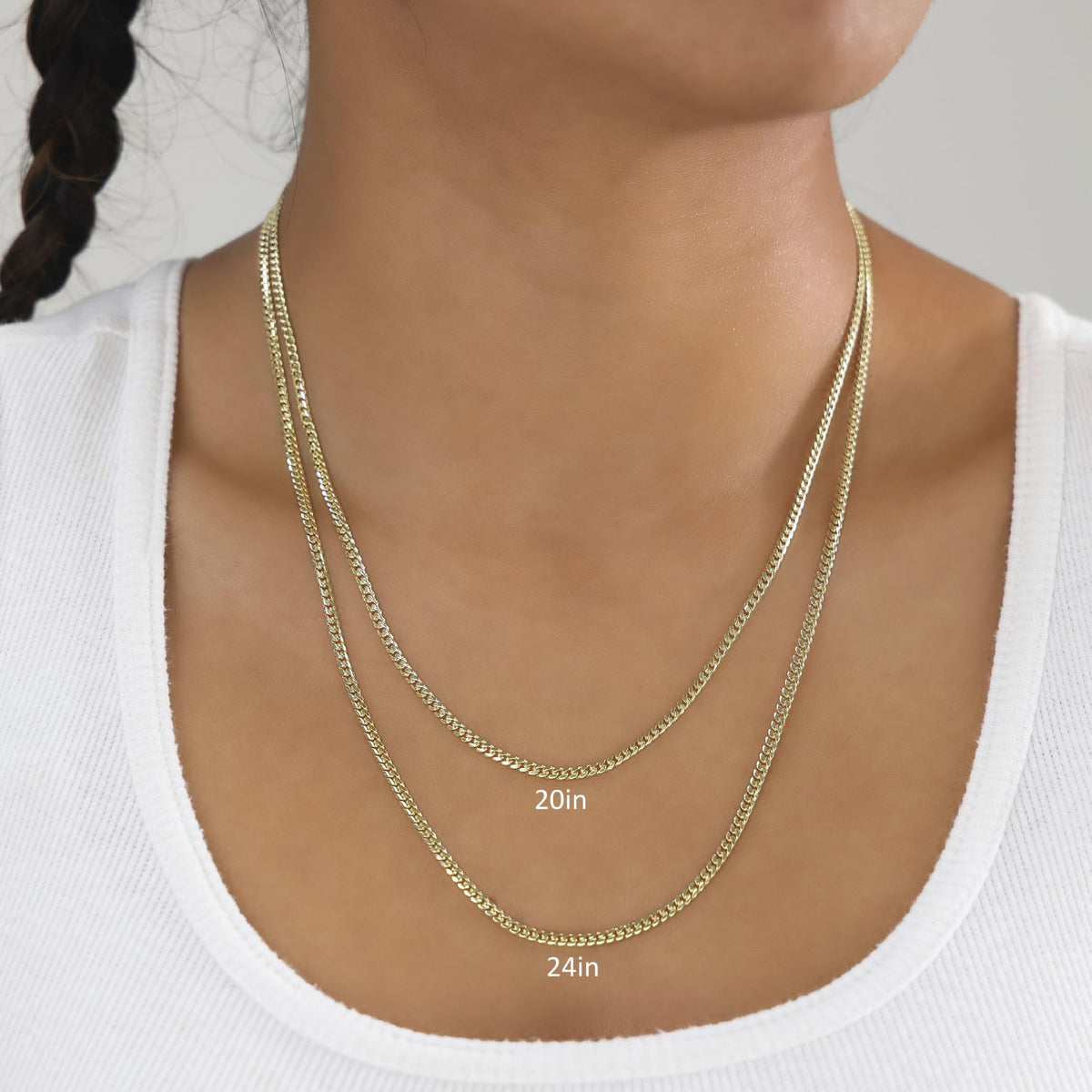 14k Yellow Gold Cuban Link Chain Necklace T7280