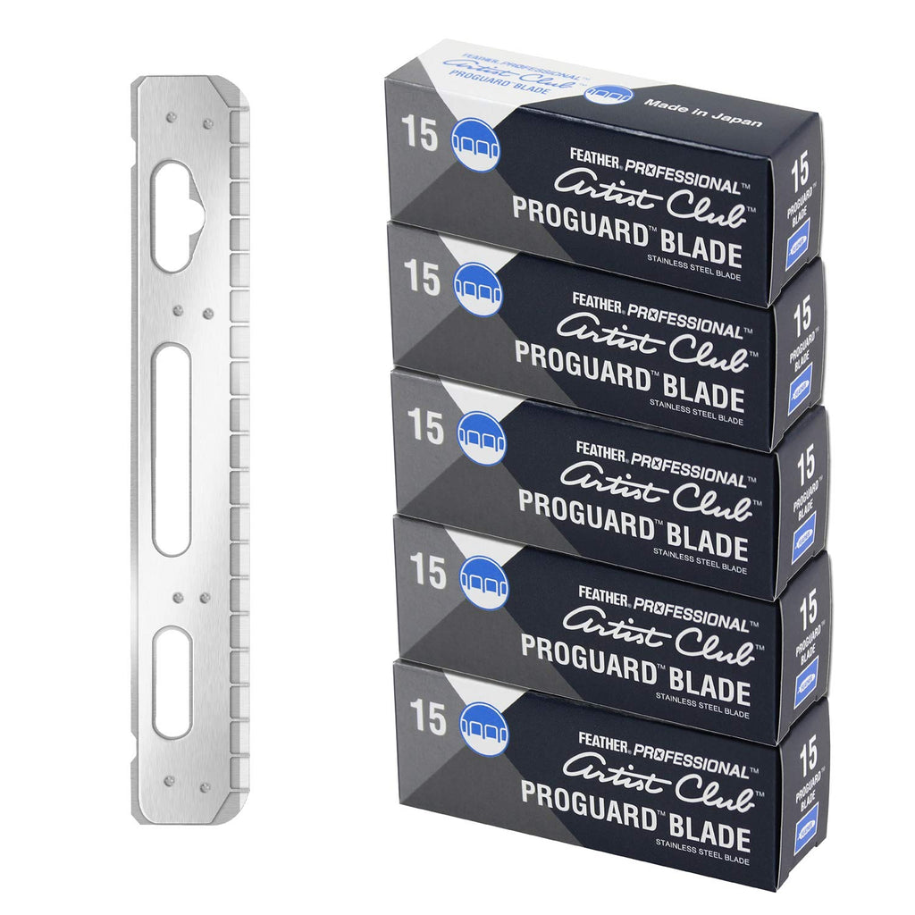 Single Straight Edge Razor Blades with Guard, 5 Pack of 15 L9604