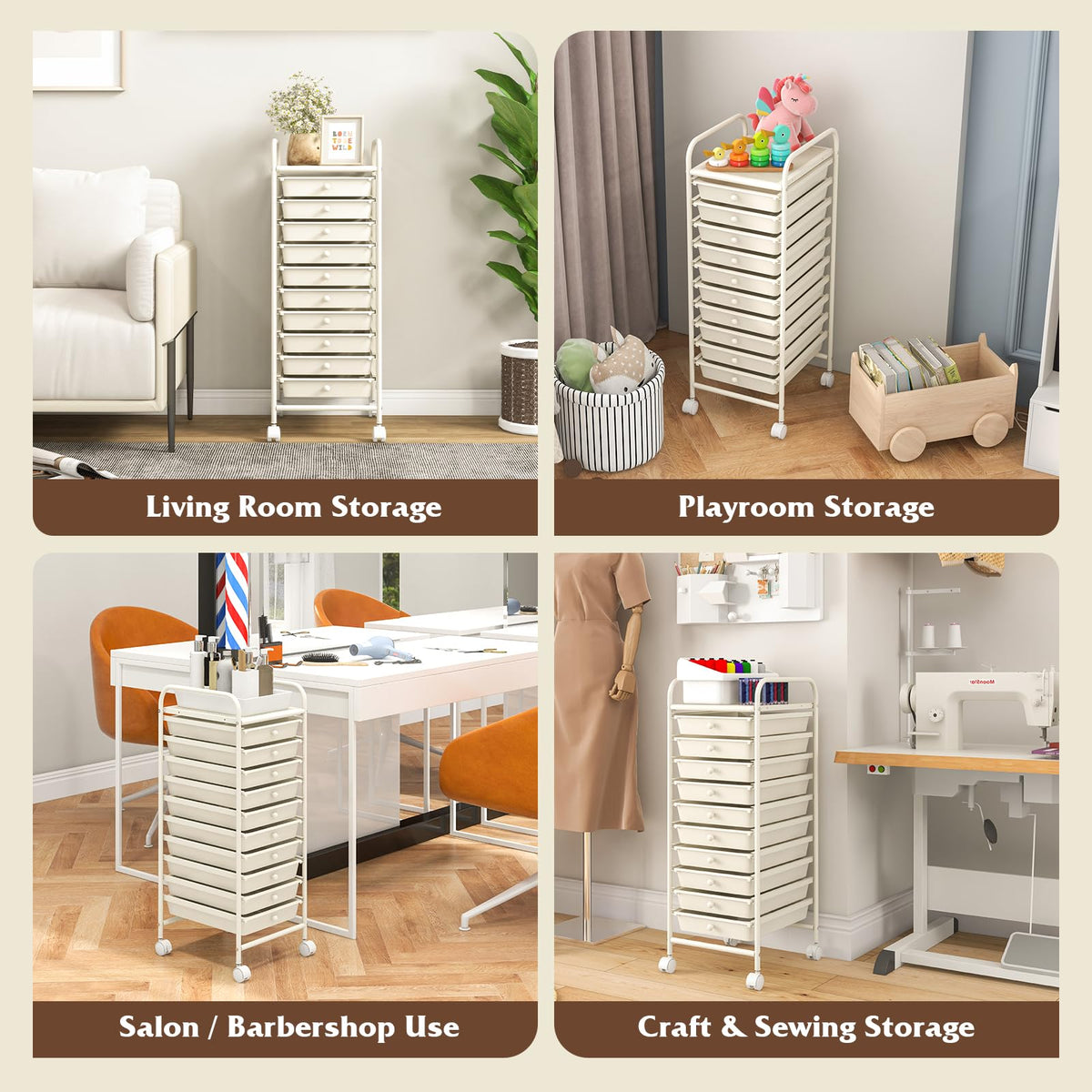 10 Drawer Storage Cart U190062
