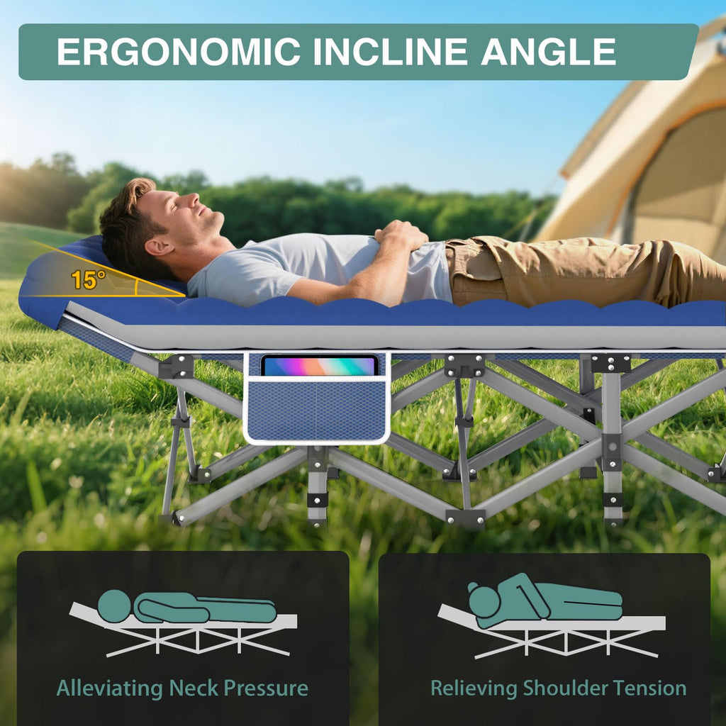 Folding Camping Cot with Mattress and Carry Bag N7912