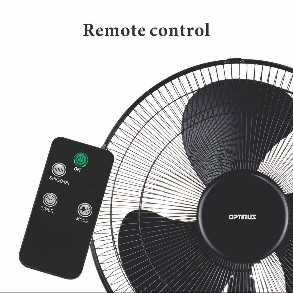 White 16-Inch Oscillating Stand Fan with Remote F954