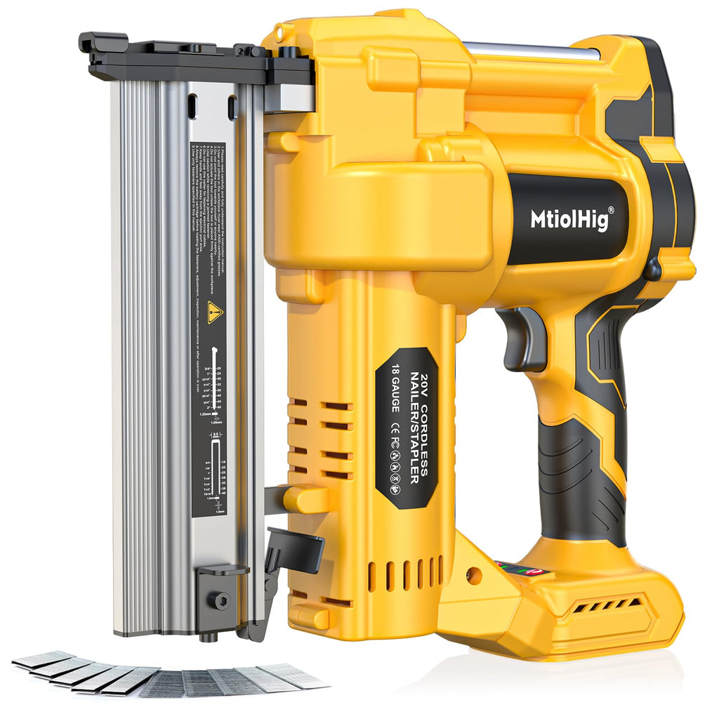 Cordless 2" Brad Nailer, 18 Gauge 2-in-1 Nail Gun/Staple Gun I324