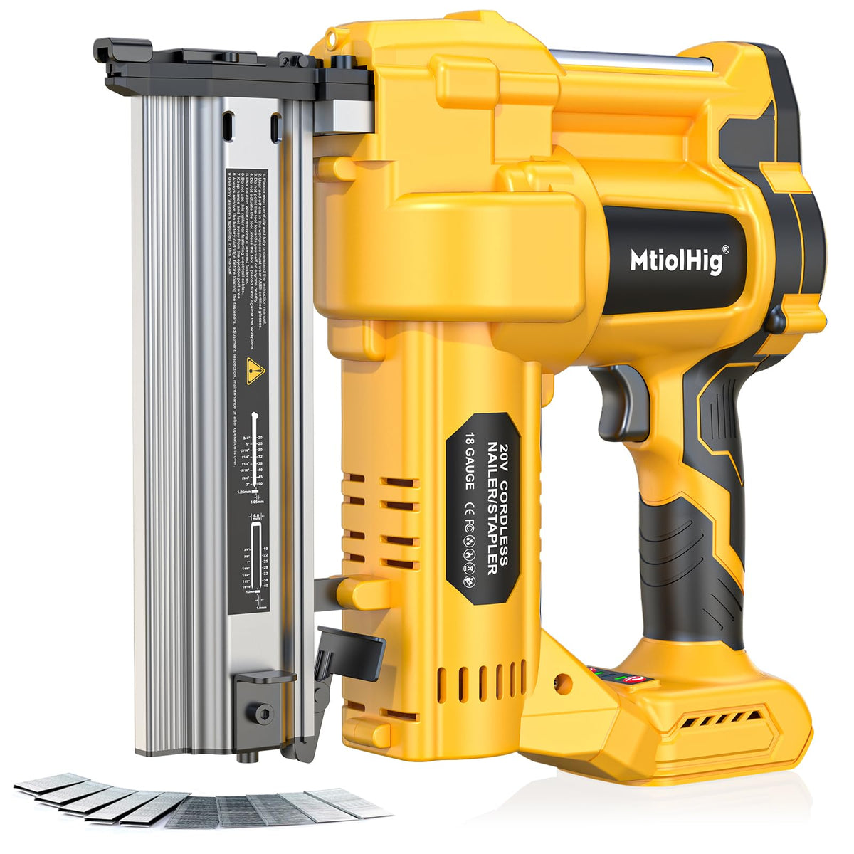 Cordless 2" Brad Nailer, 18 Gauge 2-in-1 Nail Gun/Staple Gun I324