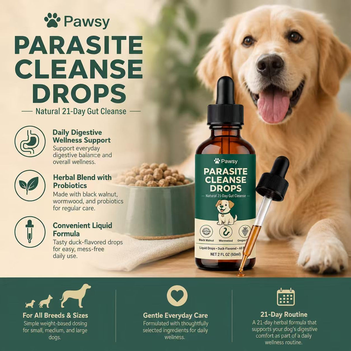 Herbal Digestive Support Liquid for Dogs 2 Fl Oz H437498