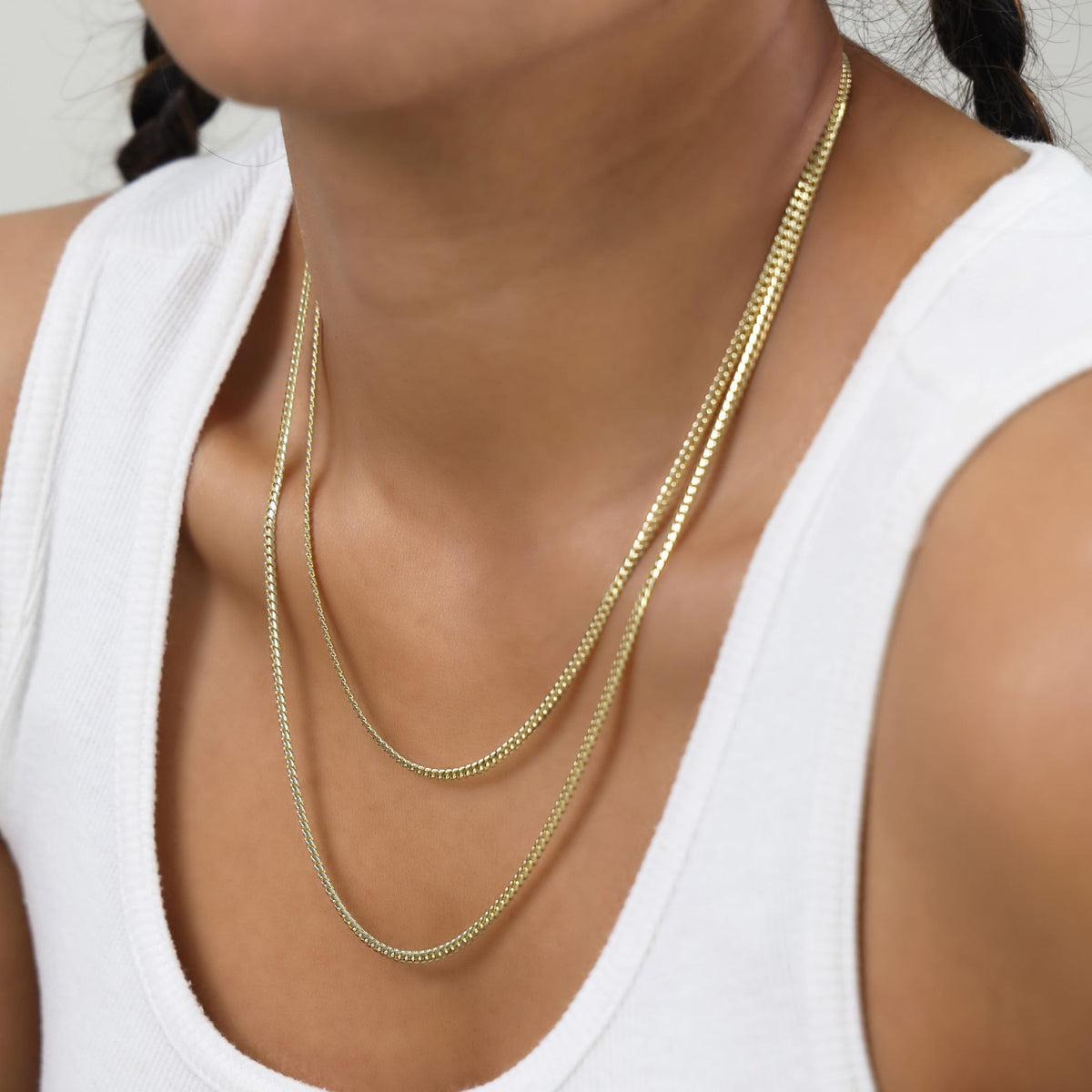 14k Yellow Gold Cuban Link Chain Necklace T7280