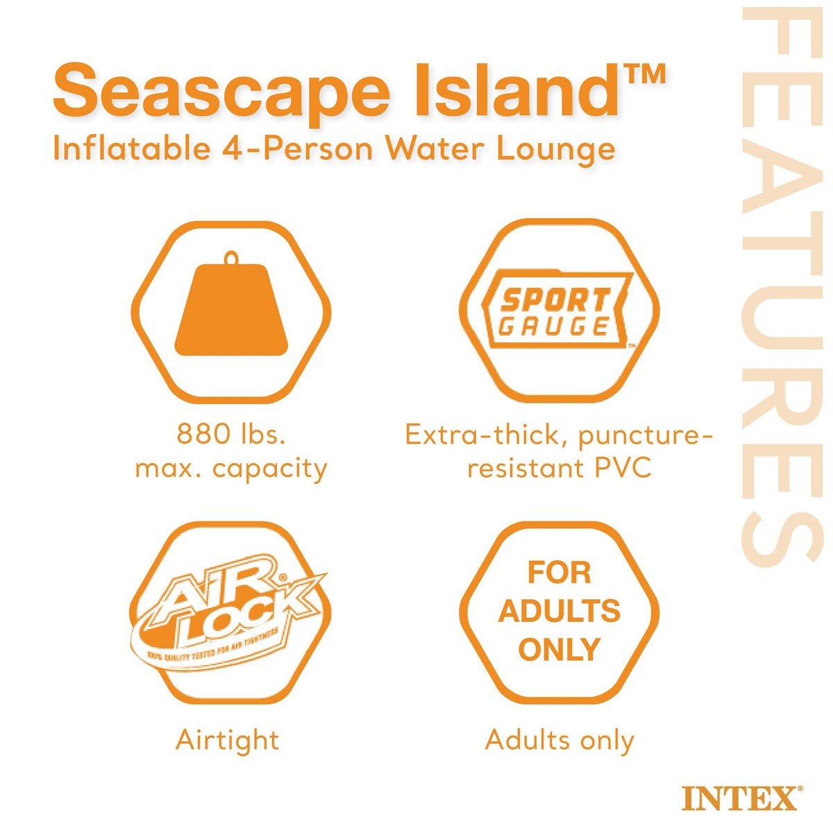 Inflatable Island Float with Built In Cooler and Cup Holder Z5692