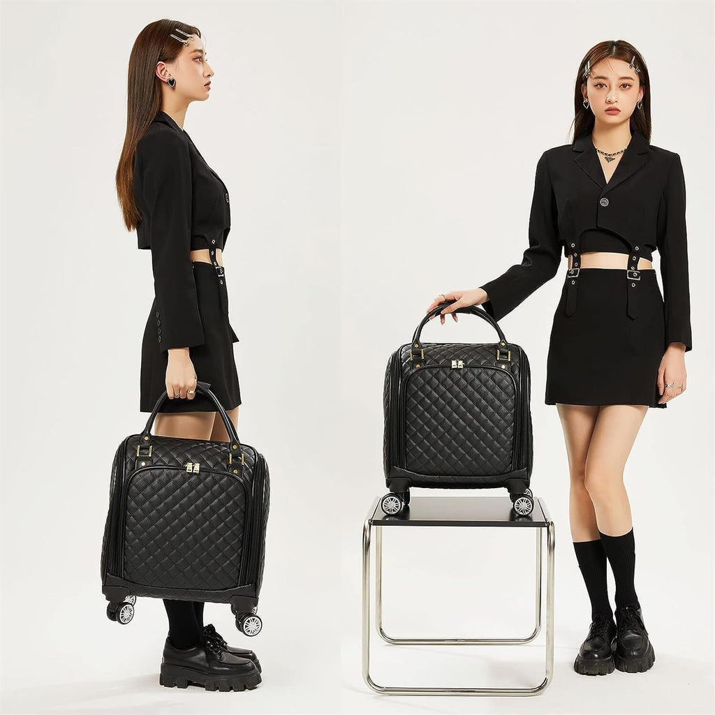 Black 18inch Softside Spinner Wheel Underseat Carry On Suitcase N207649