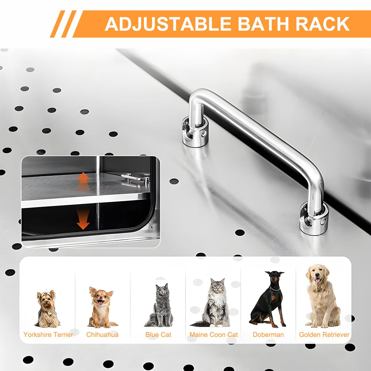 Stainless Steel Dog Grooming Tub with Stairs and Faucet Z894