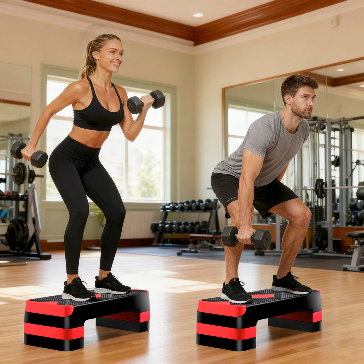 27'' Adjustable Non-Slip Aerobics Stepper with 4 Risers B58734