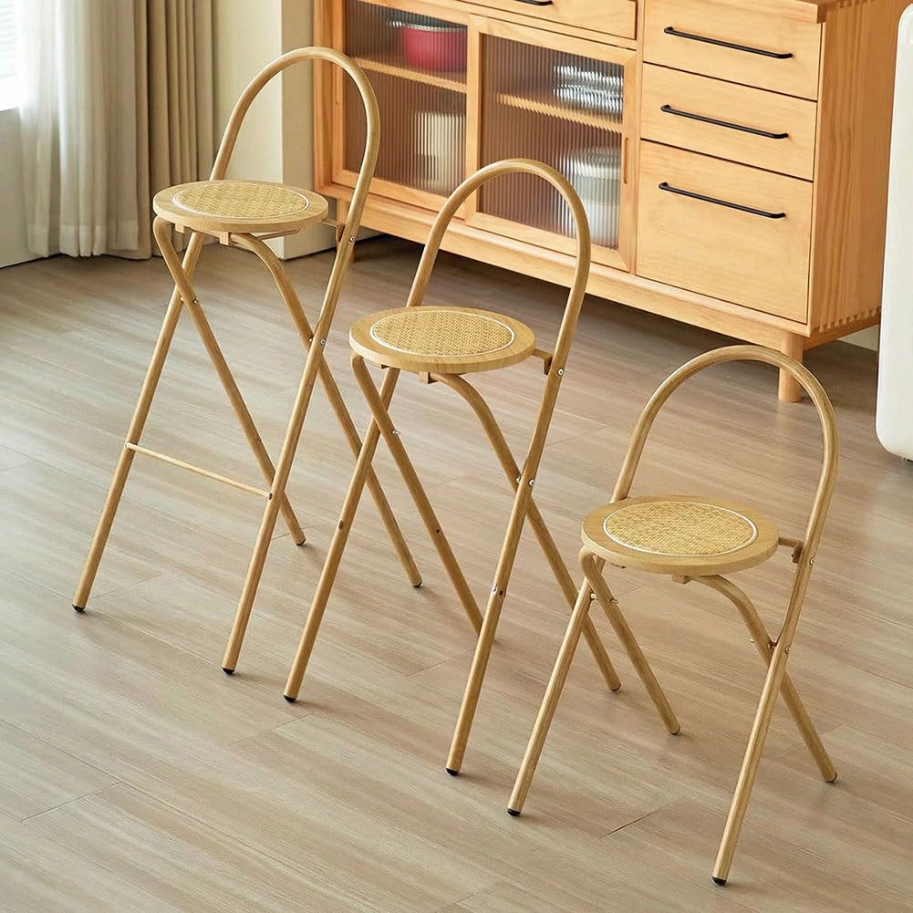Folding Rattan Wood Bar Stool R6749