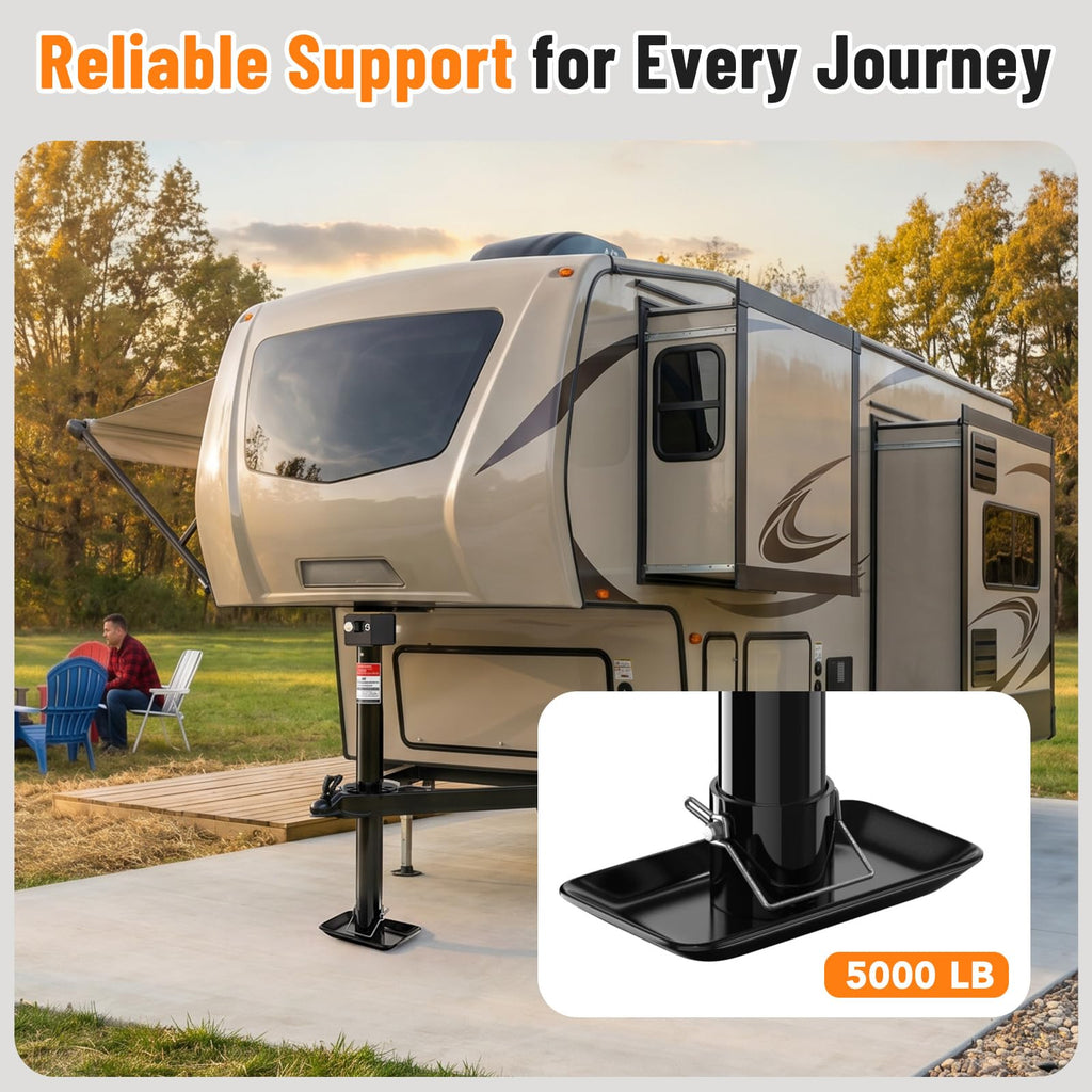 A-Frame Trailer Jack 2-in-1 5000lbs Foot Plate & 2000lbs Dual-Wheel F3679