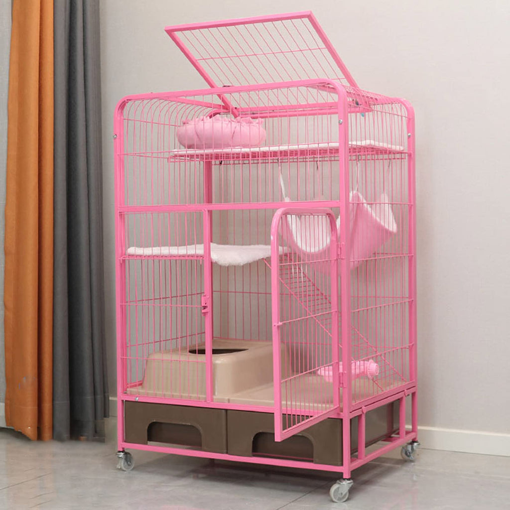 Heavy Duty Metal Dog Crate with Four Wheels A3744
