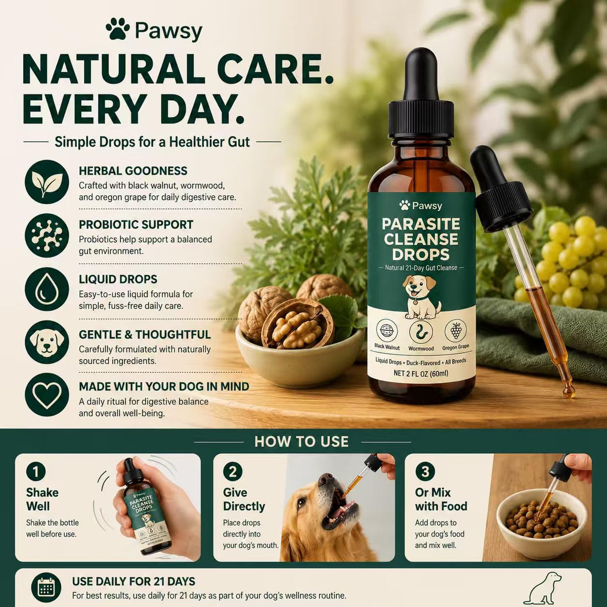 Herbal Digestive Support Liquid for Dogs 2 Fl Oz H437498