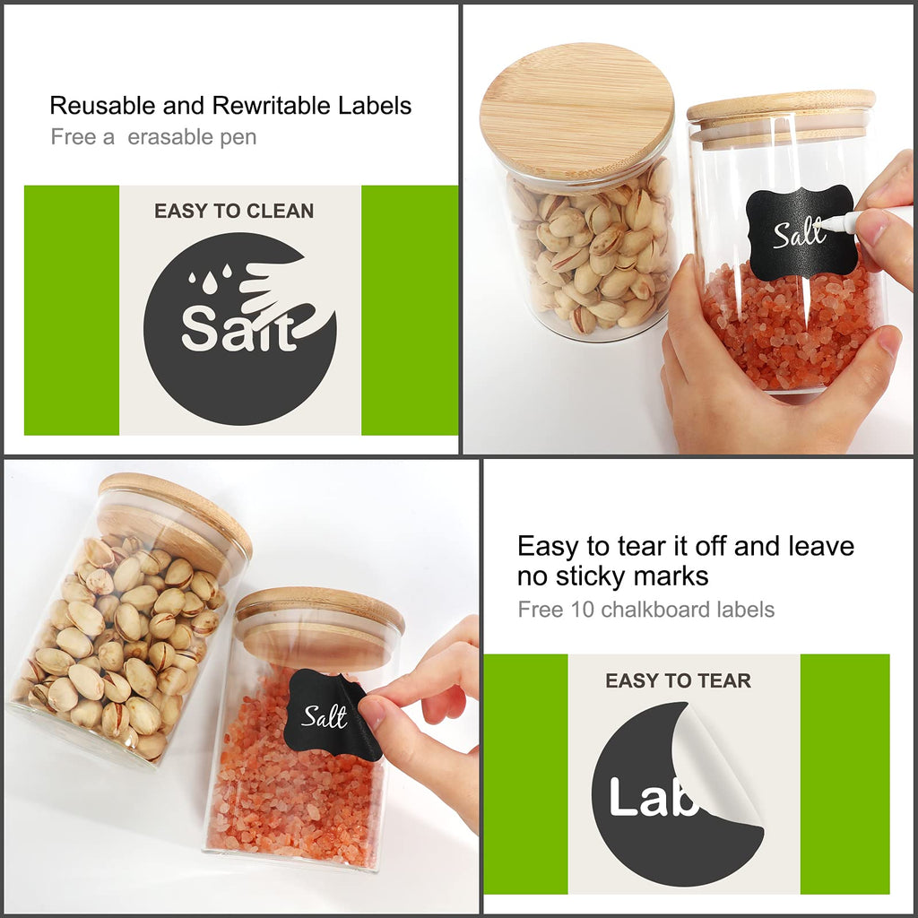 9 Pack 16 oz Glass Jars with Airtight Bamboo Lids X638
