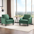 Green Linen Fabric Accent Chairs Set of 2 W67356