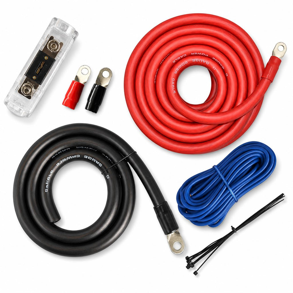 0 Gauge Amp Kit Power Amplifier Install Wiring Cables T235