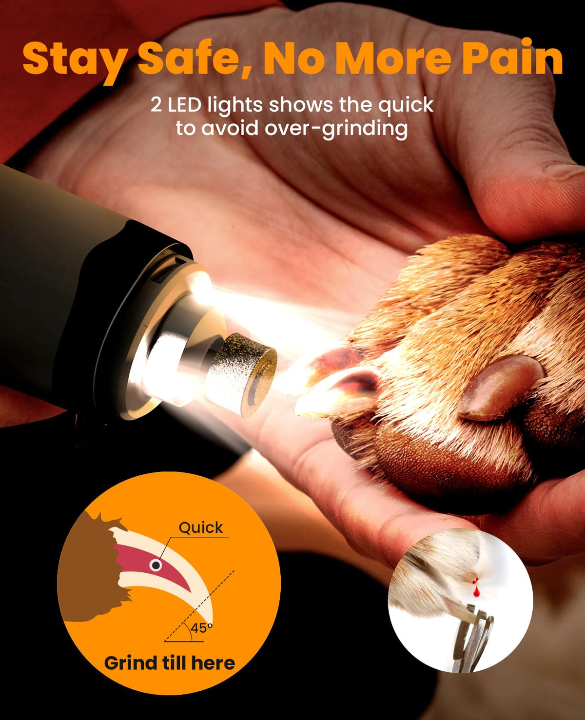 Dog Shaver Clippers and Nail Grinder Paw Trimmer Kit J840