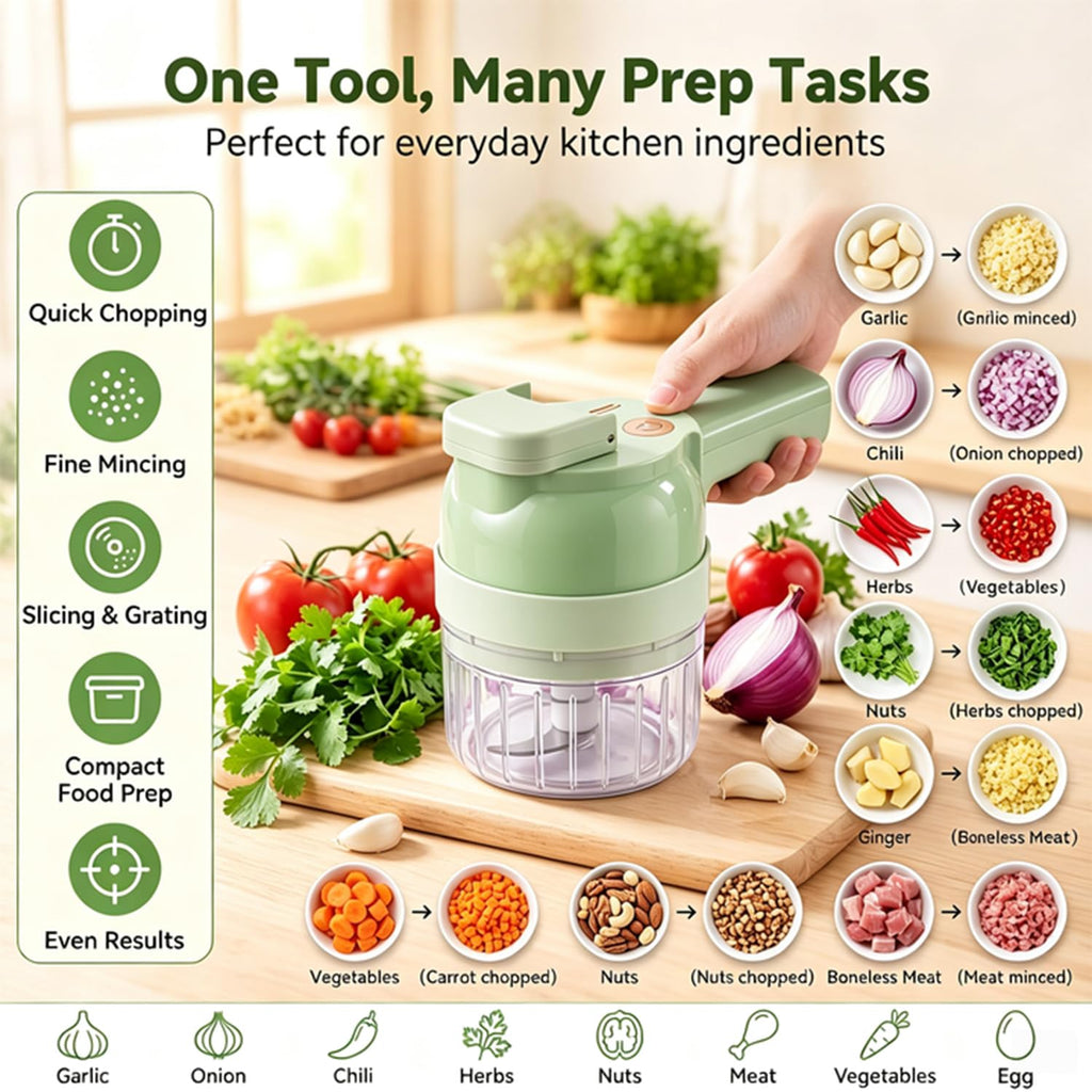 5-in-1 Wireless Electric Vegetable Chopper D9277