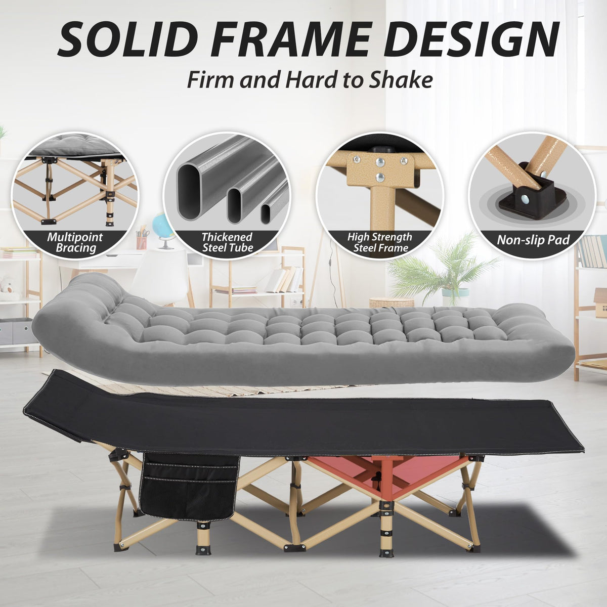 Folding Camping Cot with Mattress P974300