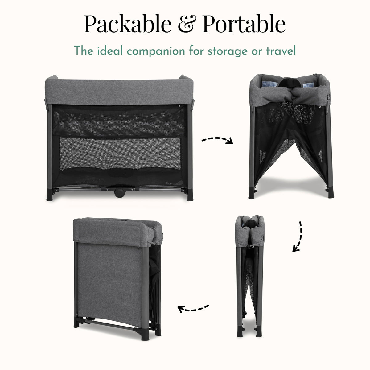 Portable Playard with Instant Fold and Bassinet, Grey M69279
