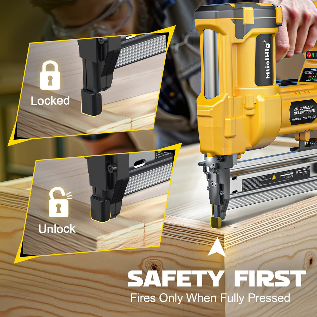 Cordless 2" Brad Nailer, 18 Gauge 2-in-1 Nail Gun/Staple Gun I324