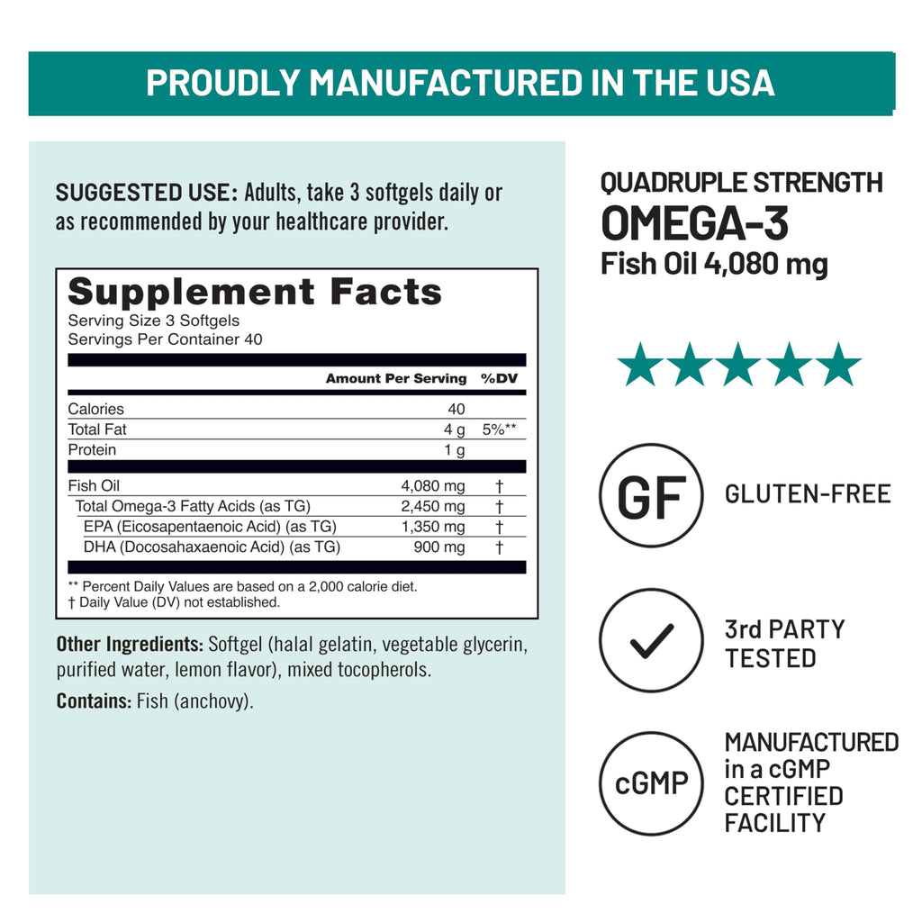 Omega 3 Fish Oil 4080mg Softgels W203