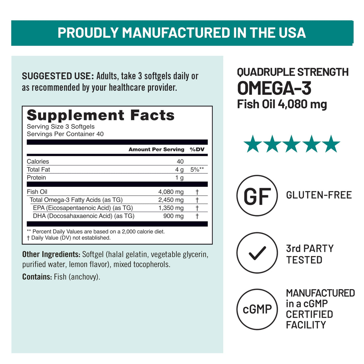 Omega 3 Fish Oil 4080mg Softgels W203