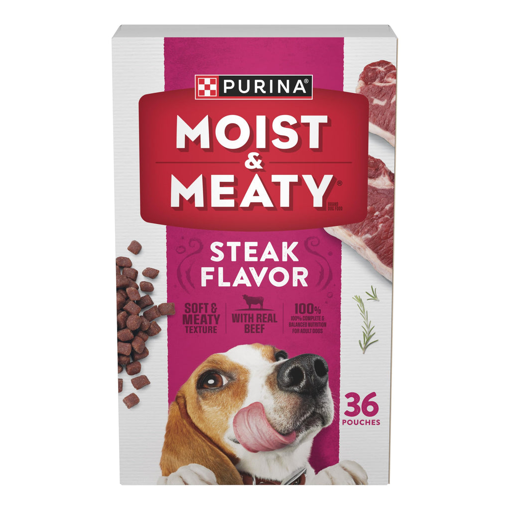 Moist & Meaty Soft Dog Food Pouches, 36 ct K964