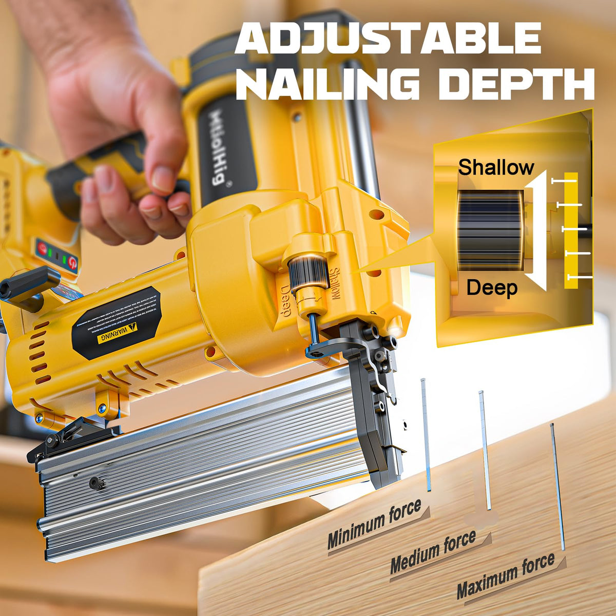 Cordless 2" Brad Nailer, 18 Gauge 2-in-1 Nail Gun/Staple Gun I324