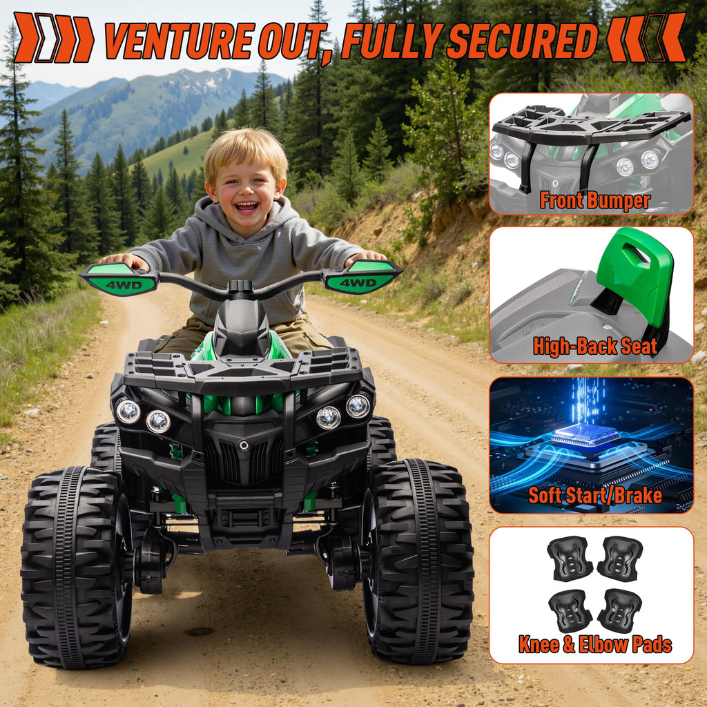 24V Kids ATV 4 Wheeler Green Z406