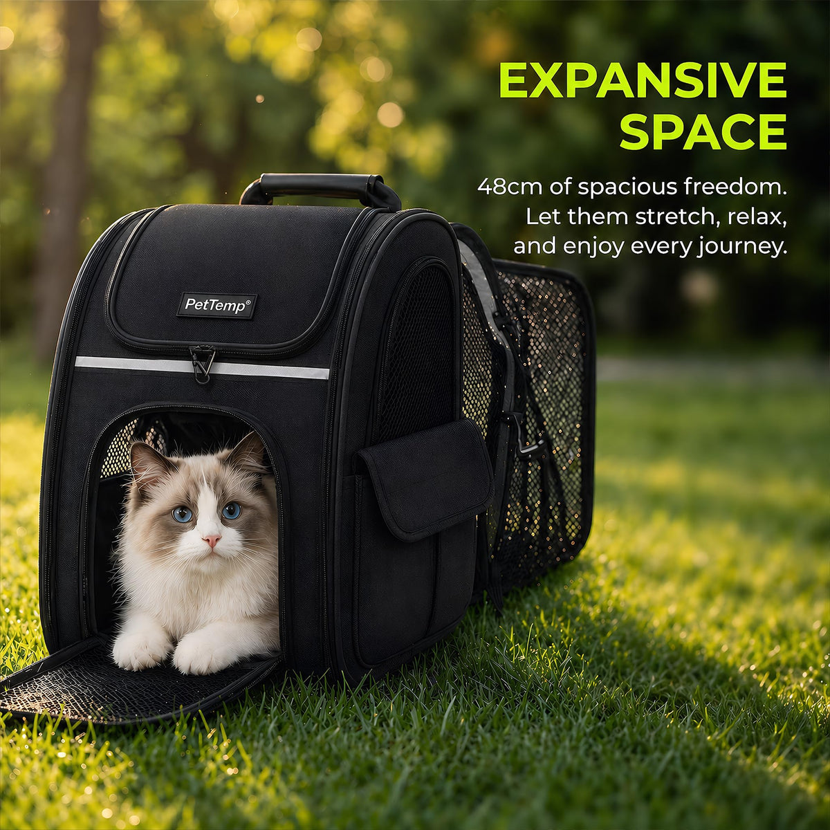 Expandable Cat Backpack Carrier with Breathable Mesh O555