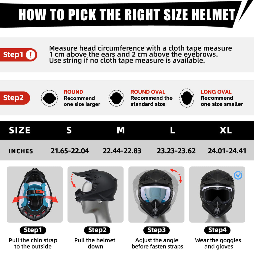 Full Face DOT Certified Motocross Helmet R686