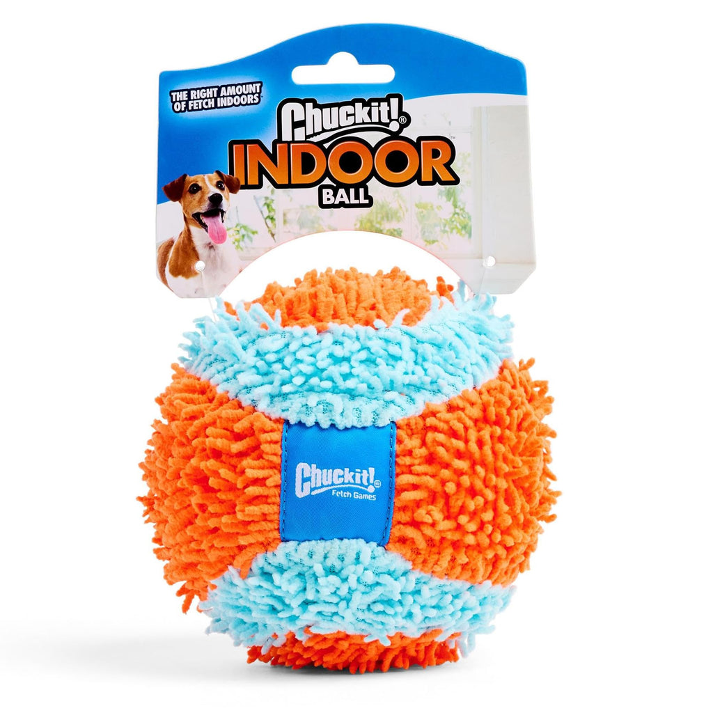 Indoor Fetch Ball Dog Toy, 4.75in, Orange and Blue B216469