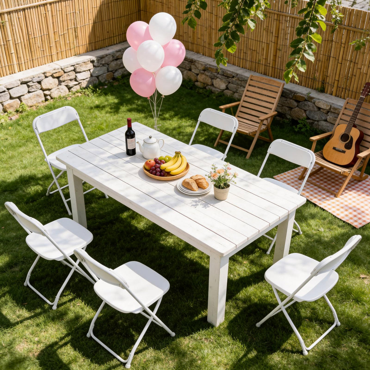 White 10 Pack Plastic Folding Chairs with Metal Frame J151933