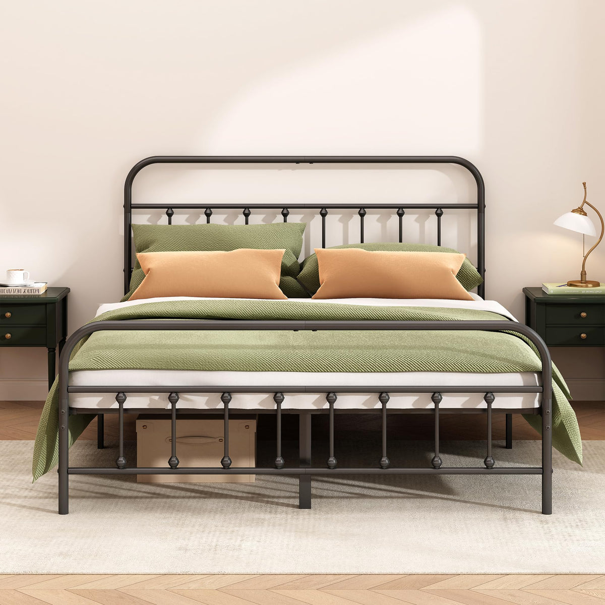 Queen Size Black Metal Bed Frame I762