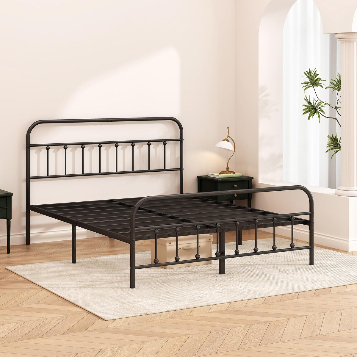 Queen Size Black Metal Bed Frame I762