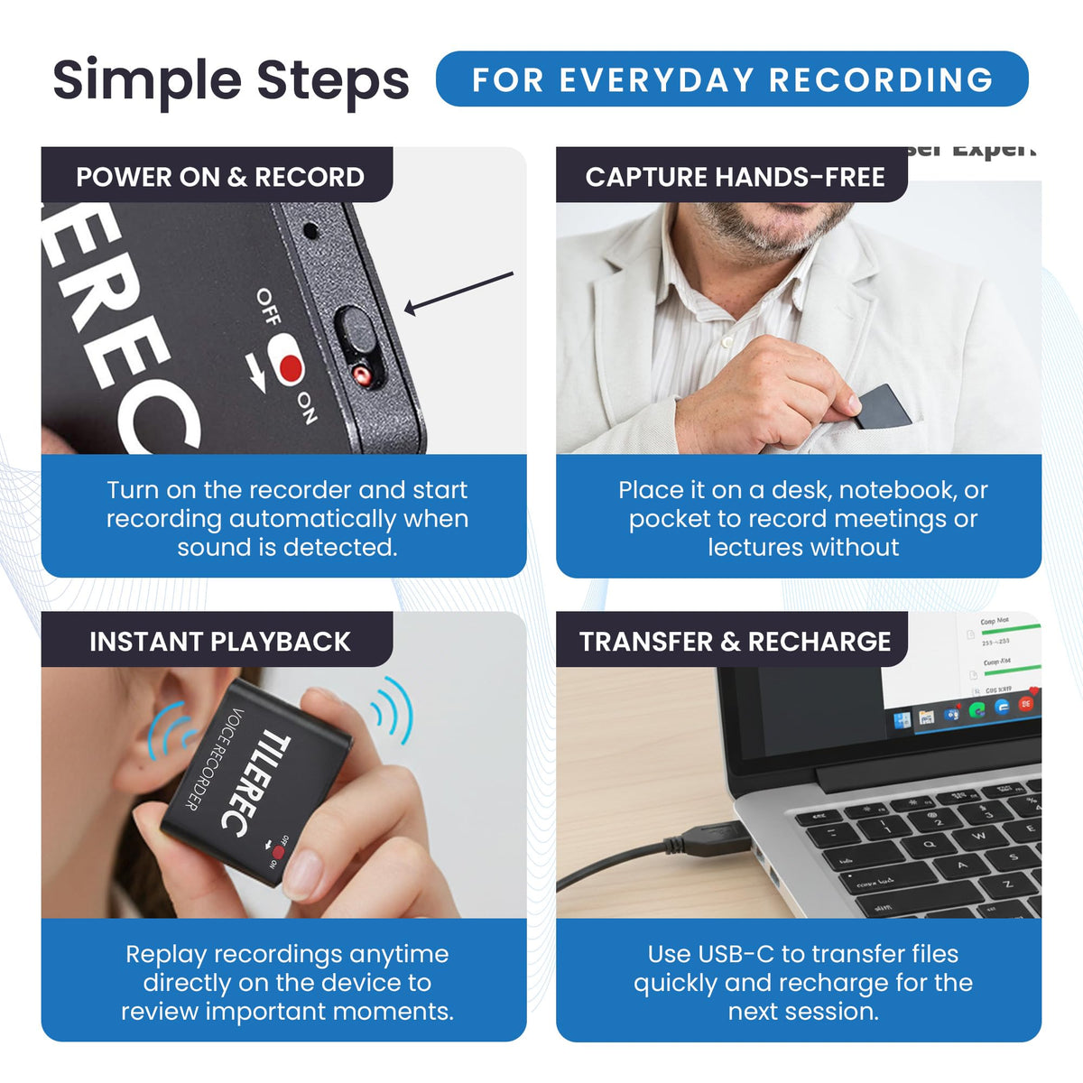 64GB USB-C Metal Body Digital Audio Recorder R32965