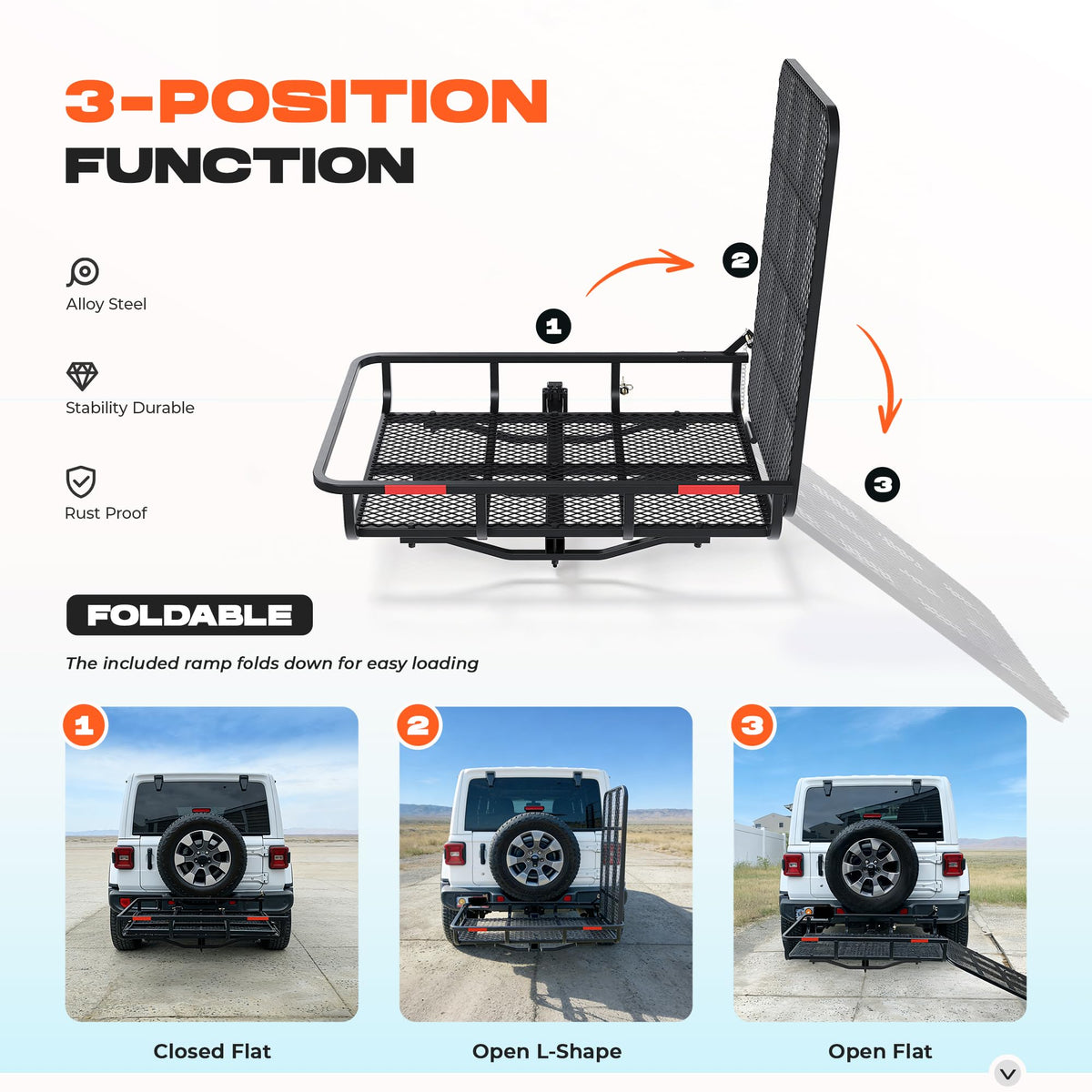 Hitch Mount Carrier with Folding Ramp B118844